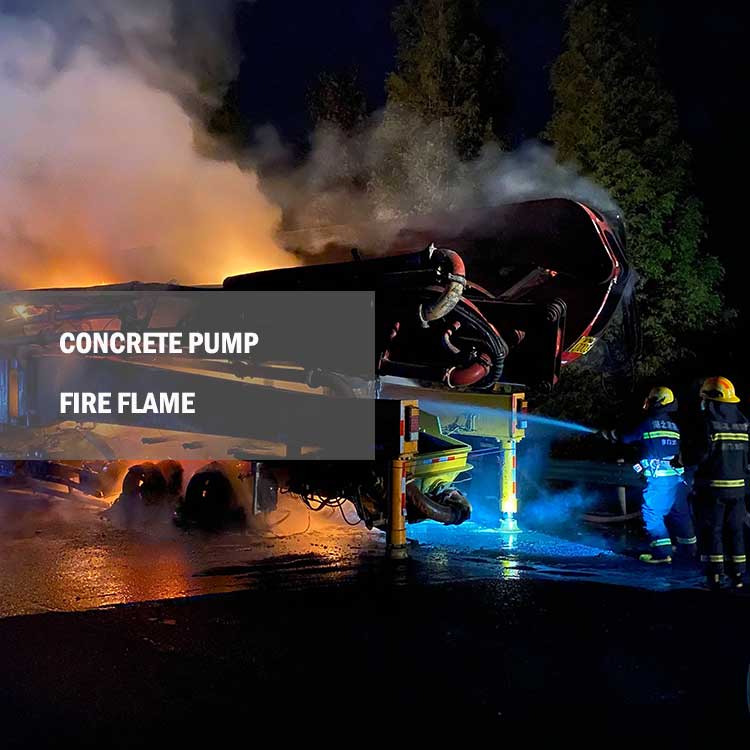 concrete pump flame fire
