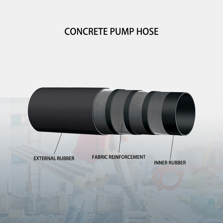 Fabric reinforced concrete pump hose