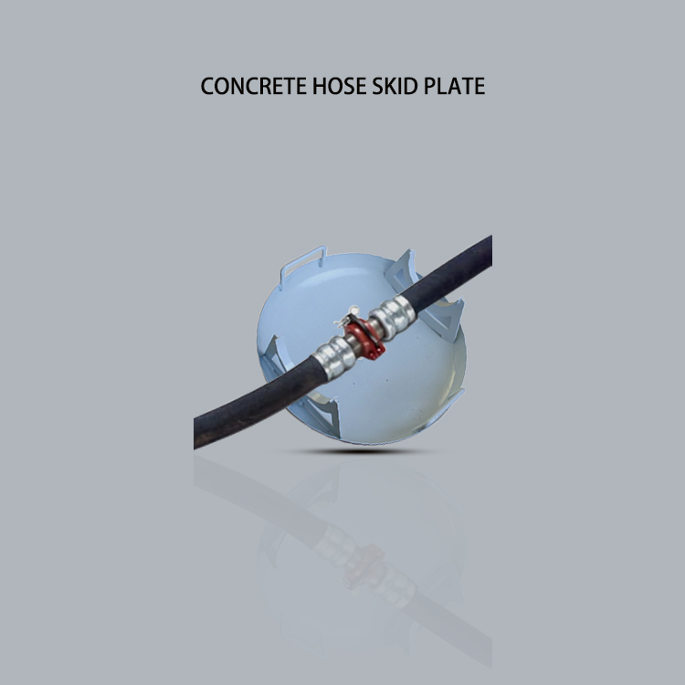 Concrete pumping hoses metal skid plate disc pan