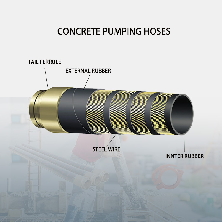 concrete pumping rubber hoses and accessories